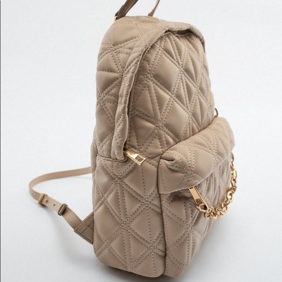 ZARA QUILTED CHAIN BACKPACK - Picture 4 of 6